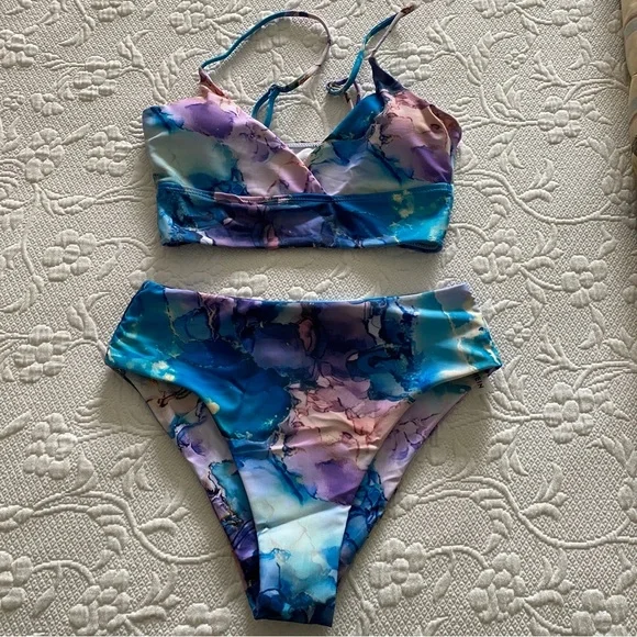 SHEIN Swim Shein Nwt Marble Bikini Poshmark